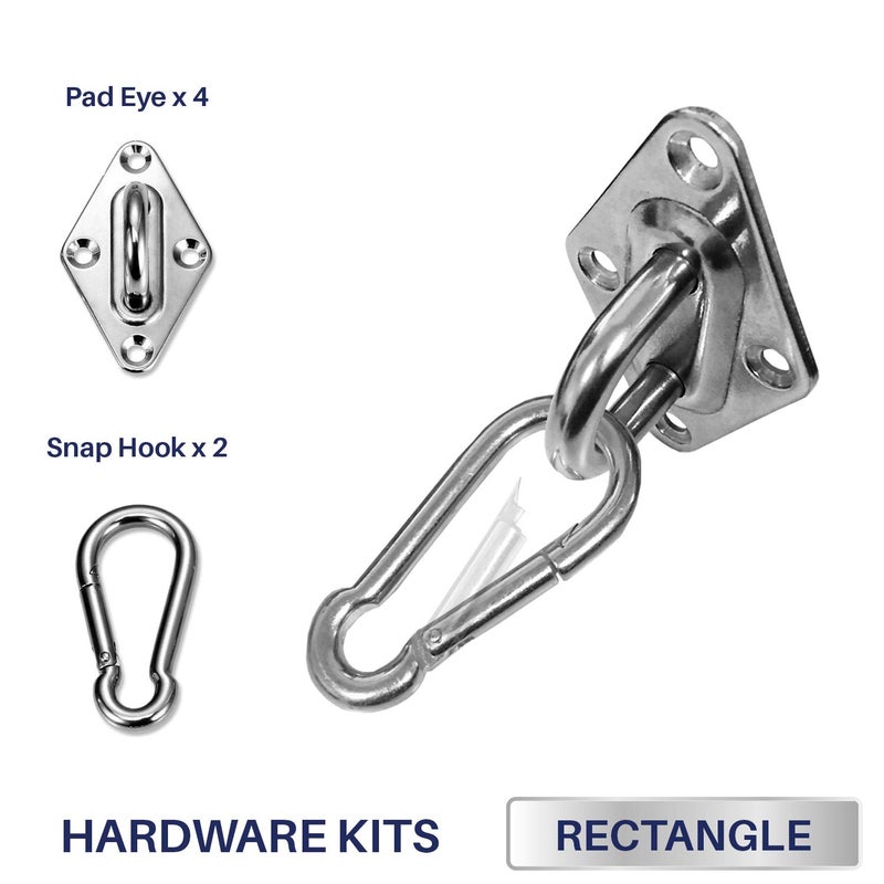Windscreen4less Sun Shade Sail Hardware Kit - 6 Inches - Super Heavy Duty - for Square and Rectangle Sun Shade Sail - Image 2